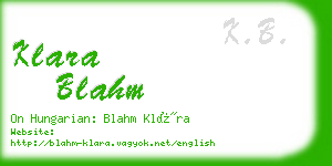 klara blahm business card